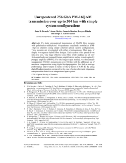 Unrepeatered 256 Gb/s PM-16QAM transmission over up to 304 km