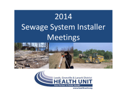 2014 Sewage System Installer Meetings
