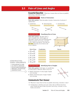 Pairs of Lines and Angles 3.1