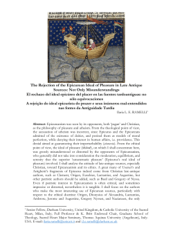The Rejection of the Epicurean Ideal of Pleasure in Late Antique