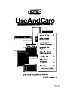 Roper Washing Machine Repair Manual