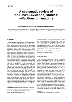A systematic review of Ibn Sina`s