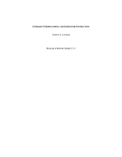 literary understanding and literature instruction