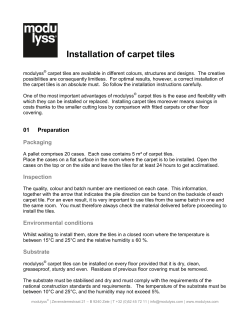 Installation of carpet tiles