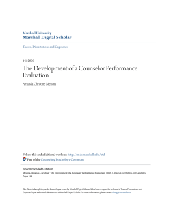 The Development of a Counselor Performance Evaluation