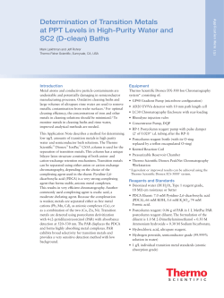 Determination of Transition Metals at PPT Levels in High