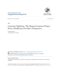 The Human Genome Project from a Healthcare Provider`s Perspective