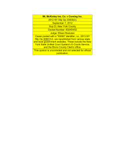 Mt. McKinley Ins. Co. v Corning Inc. :: 2012 :: New York Other Courts