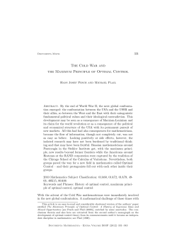 The Cold War and the Maximum Principle of Optimal