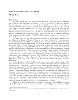 World War I and Effingham County, Illinois