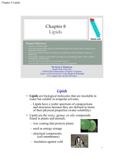 Chapter 8 Lipids - Angelo State University
