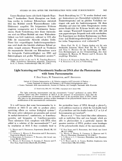 Light Scattering and Viscosimetric Studies on DNA after
