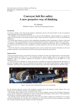 Conveyor belt fire safety: A new proactive way of thinking