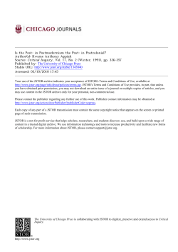 Is the Post- in Postmodernism the Post