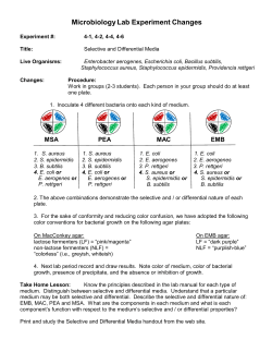 Microbiology Lab Experiment Changes