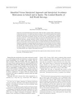 Identified Versus Introjected Approach and Introjected Avoidance