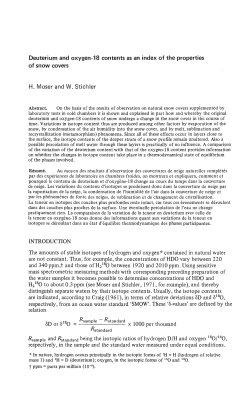 Deuterium and oxygen-18 contents as an index of