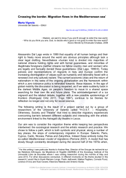 Crossing the border. Migration flows in the Mediterranean sea