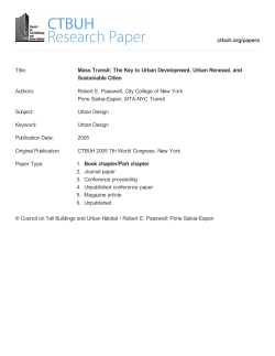 Mass Transit: The Key to Urban Development, Urban