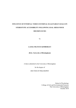 Influence of internal versus external egalitarian goals on stereotype