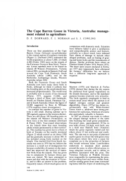 The Cape Barren Goose in Victoria, Australia: manage ment related