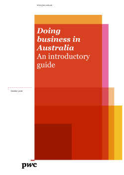 Doing business in Australia An introductory guide