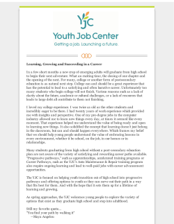 Learning, Growing and Succeeding in a Career In a