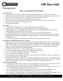 Professional Letters - University of Wisconsin