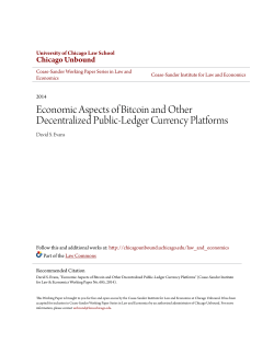 Economic Aspects of Bitcoin and Other Decentralized Public