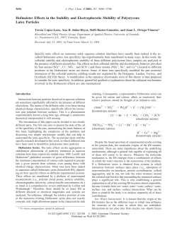 Hofmeister Effects in the Stability and
