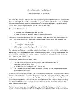 Lead Blood Levels - Waco City, Texas