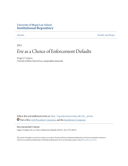 Erie as a Choice of Enforcement Defaults