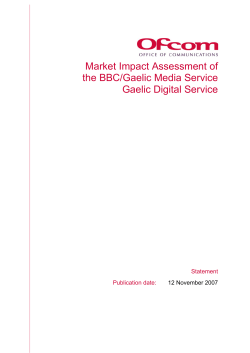 Market Impact Assessment of the BBC/Gaelic Media Service