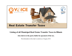 Listing of all Municipal Real Estate Transfer Taxes in Illinois