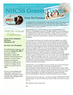 NHCSS Granite Gazette - New Hampshire Council for the Social