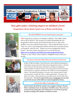 2016 SCIL Newsletter - Sullivan County Imagination Library