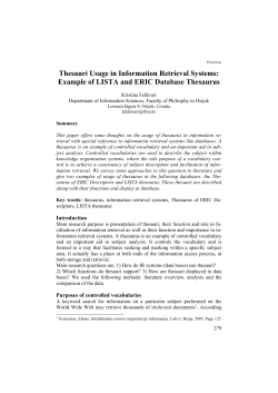 Thesauri Usage in Information Retrieval Systems: Example