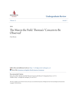 The Man in the Field: Thoreau&acirc;&bull;Žs "Concern to Be Observed"