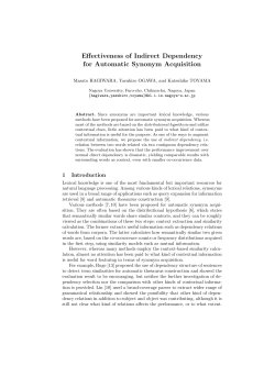 Effectiveness of Indirect Dependency for Automatic Synonym