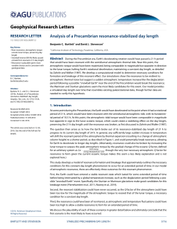 Analysis of a Precambrian resonance‐stabilized day length