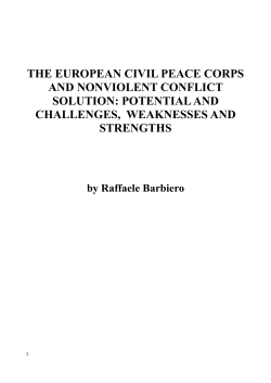 the european civil peace corps and nonviolent conflict solution