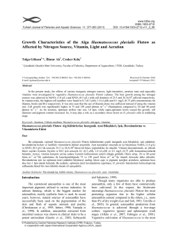 Growth Characteristics of the Alga Haematococcus pluvialis Flotow