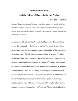 John and Susan Kean and Slavery