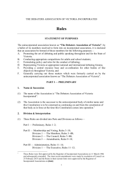 DAV Constitution - Debaters Association of Victoria