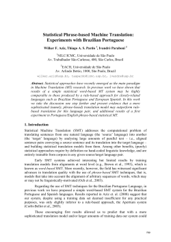 Statistical Phrase-based Machine Translation - ICMC