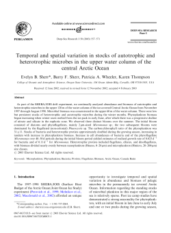 Temporal and spatial variation in stocks of autotrophic and