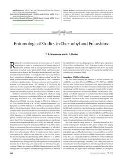 Entomological Studies in Chernobyl and Fukushima