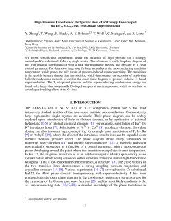 1 High-Pressure Evolution of the Specific Heat of