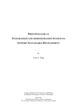 Principles for an Integrated Land Administration System to Support