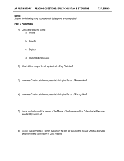 AP ART HISTORY READING QUESTIONS: EARLY CHRISTIAN